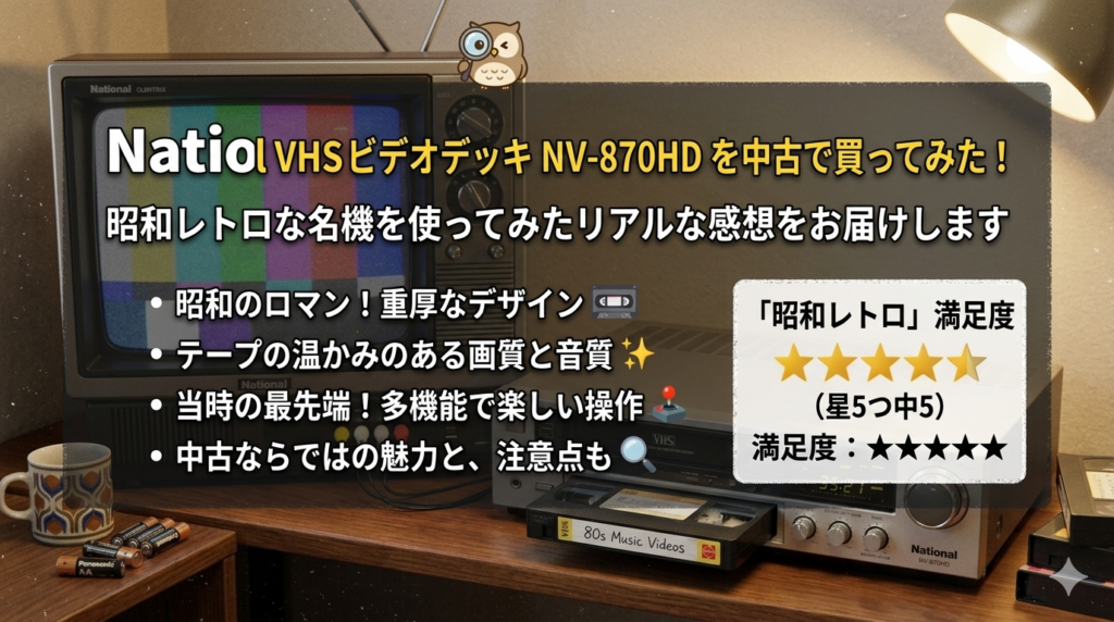 National VHSビデオデッキ「NV-870HD」を中古で買ってみた！昭和レトロ